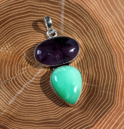 Amethyst chrysoprase pendant