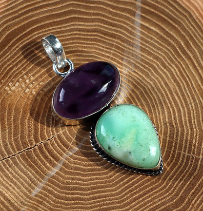 Amethyst chrysoprase pendant