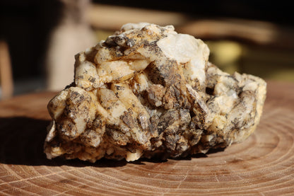 Milky crystal with hematite