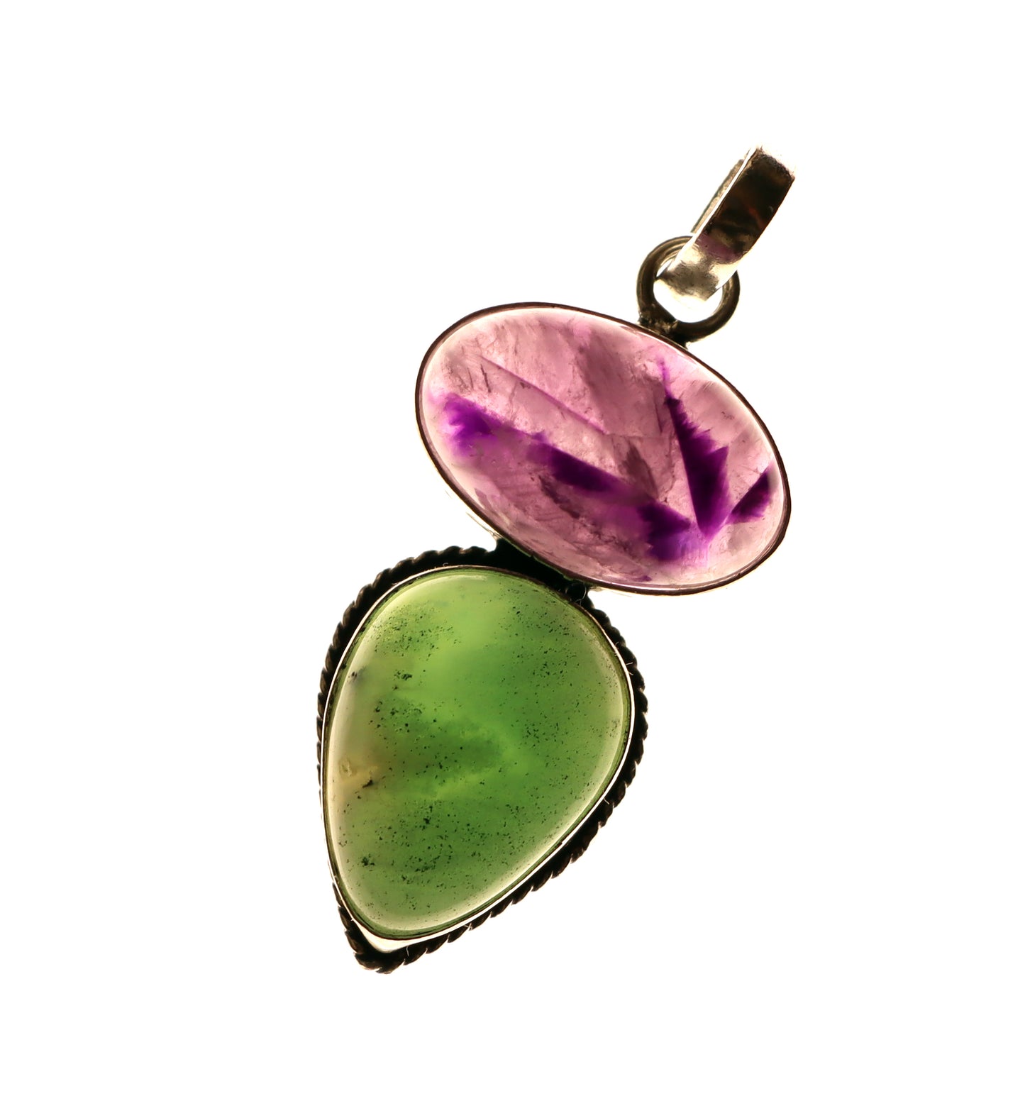 Amethyst chrysoprase pendant