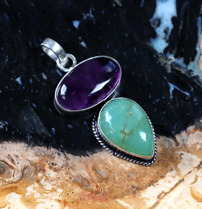 Amethyst chrysoprase pendant