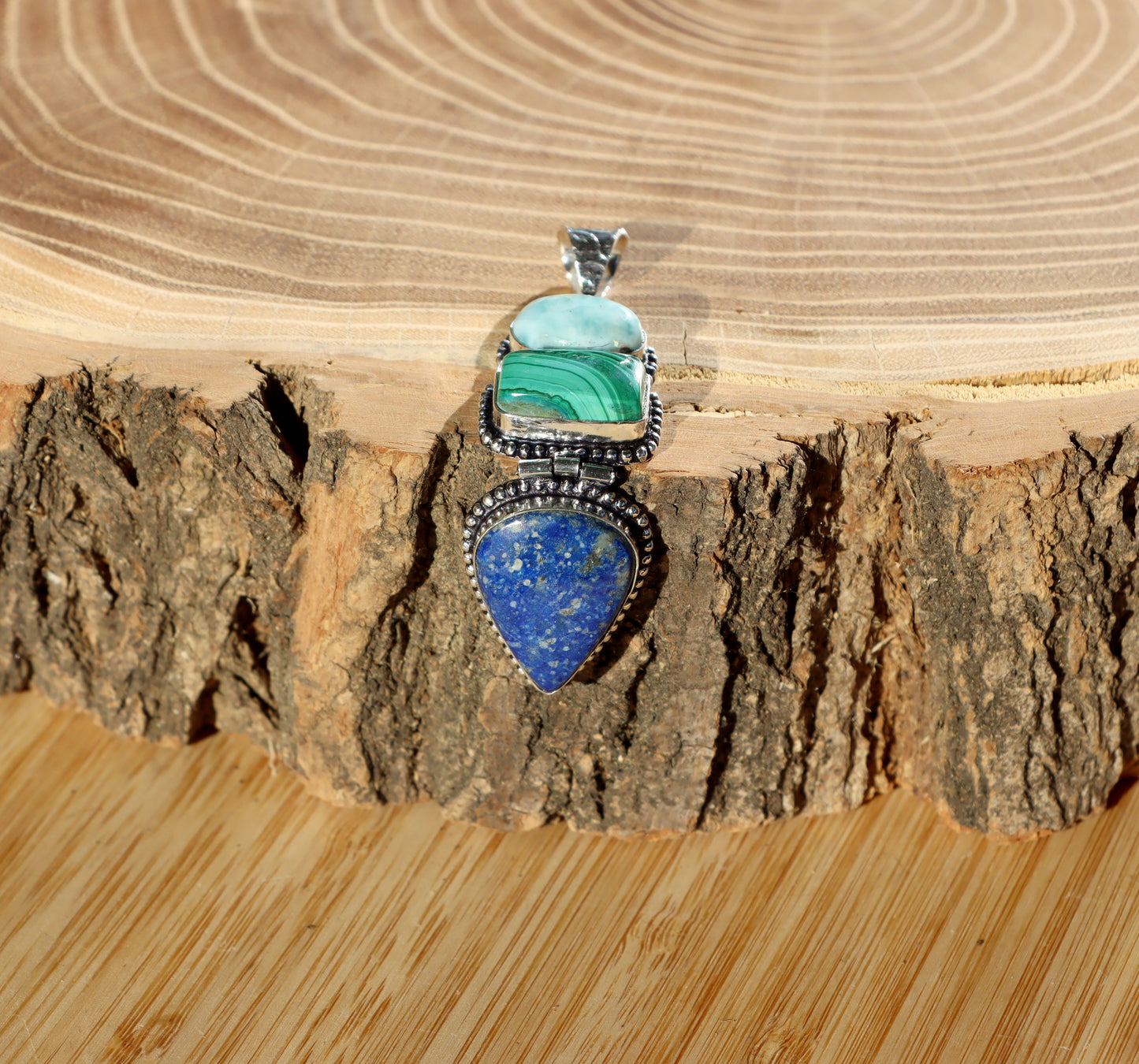 Přívěšek lapis lazuli malachit larimar