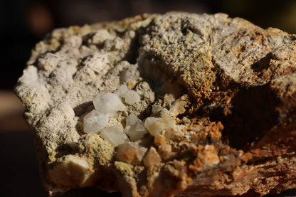 Milky crystal with hematite