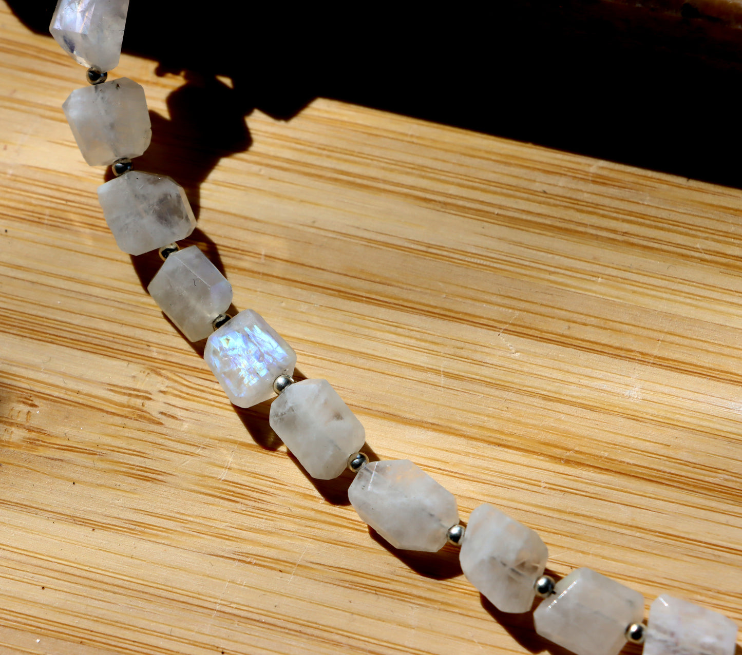 Faceted moonstone necklace