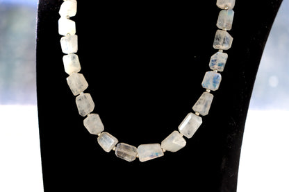 Faceted moonstone necklace