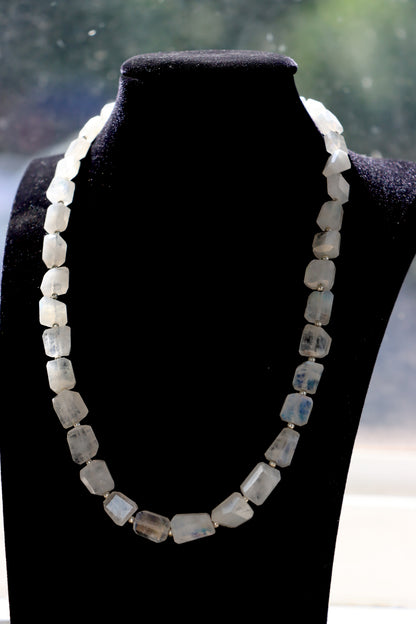 Faceted moonstone necklace