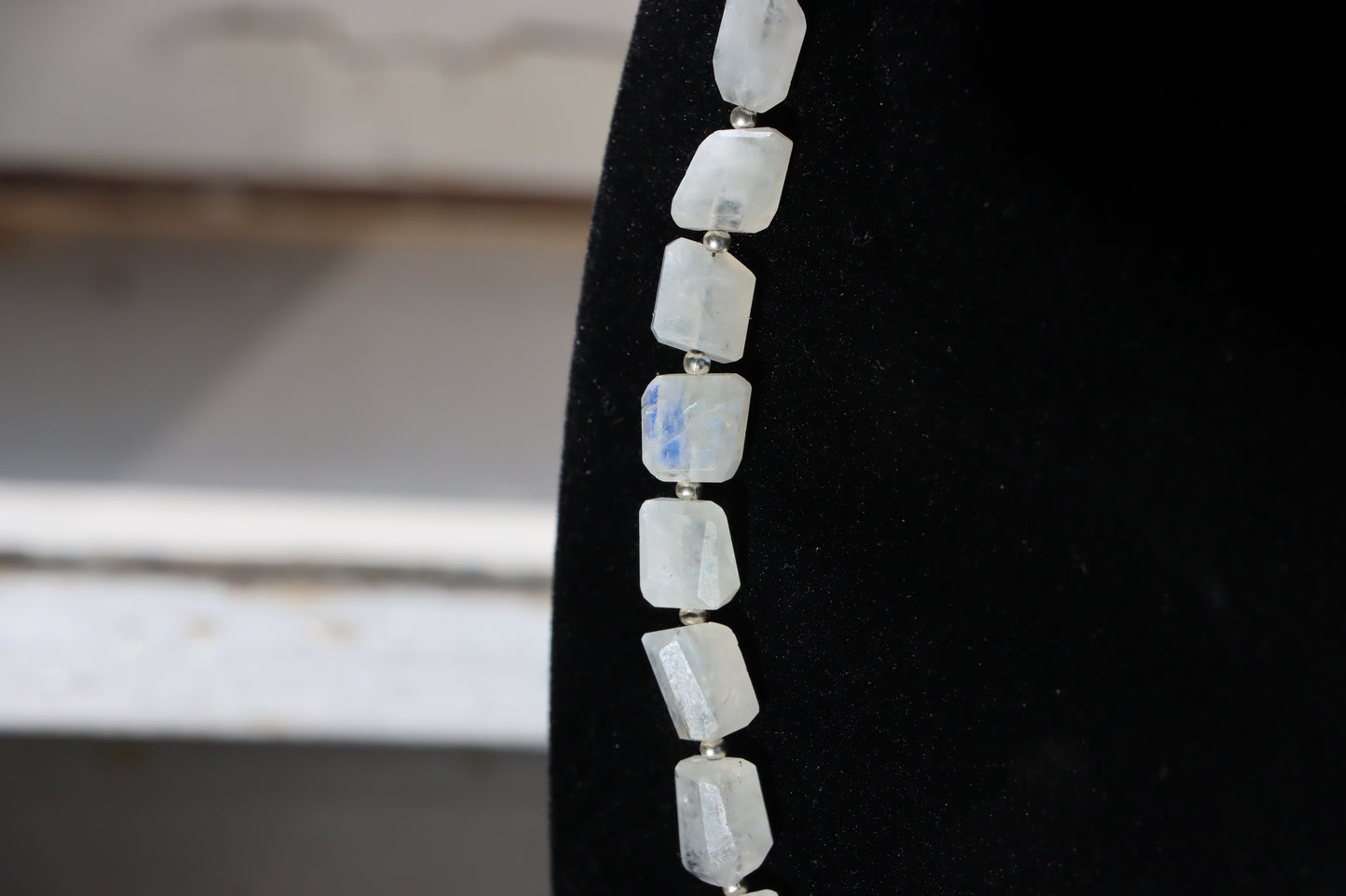 Faceted moonstone necklace