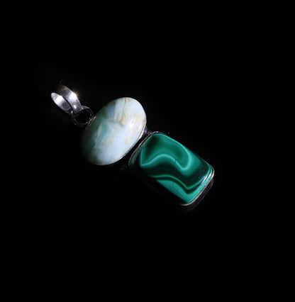 Malachite larimar pendant