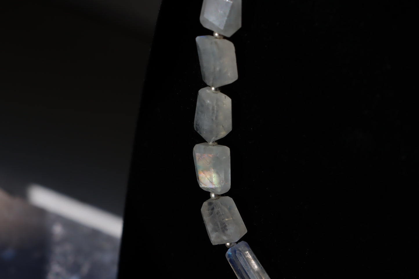 Faceted moonstone necklace