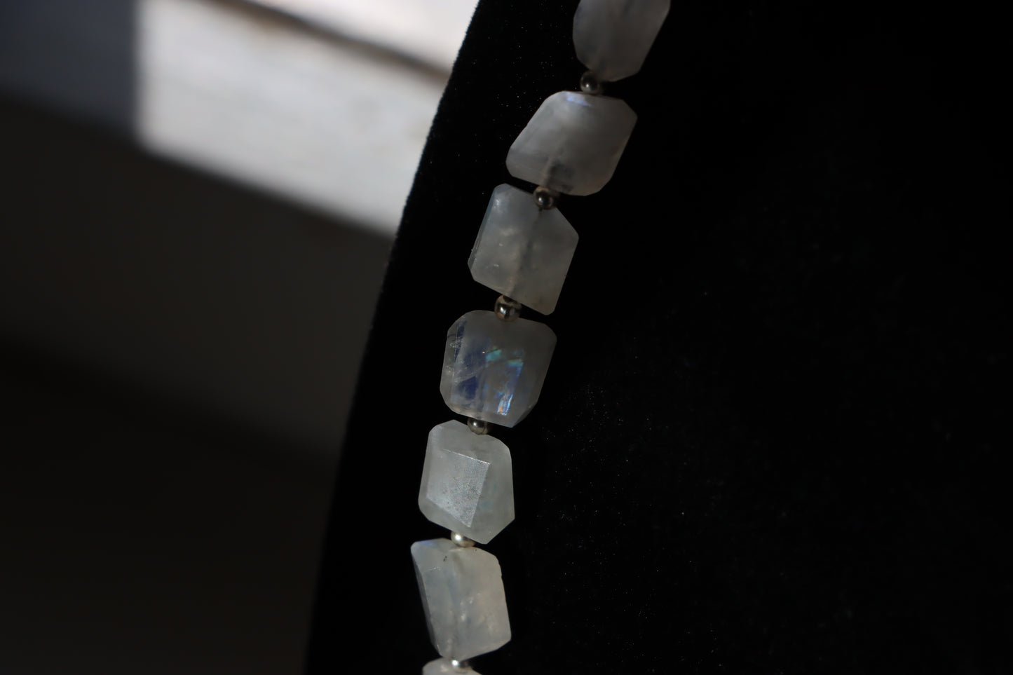 Faceted moonstone necklace