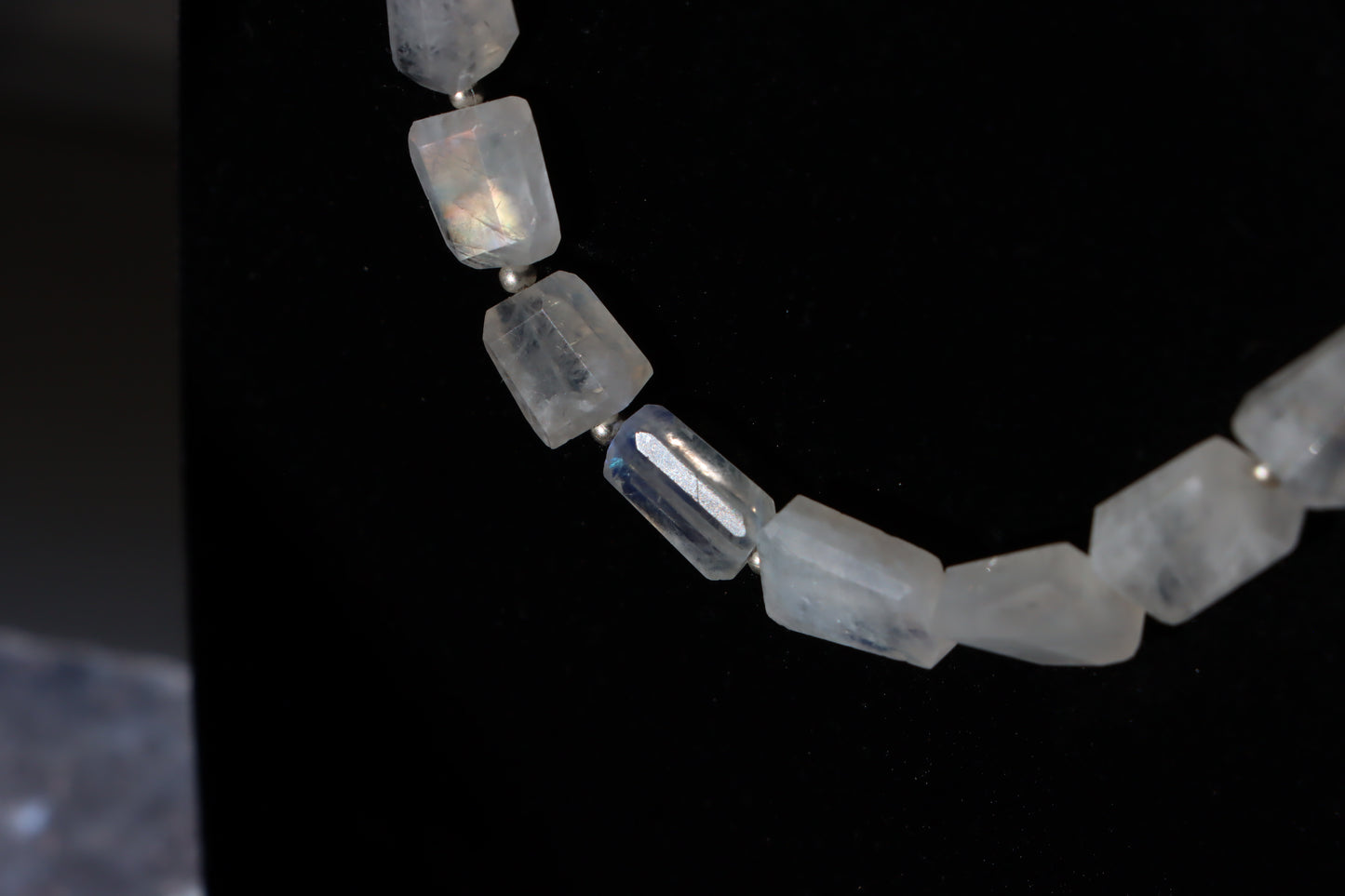 Faceted moonstone necklace