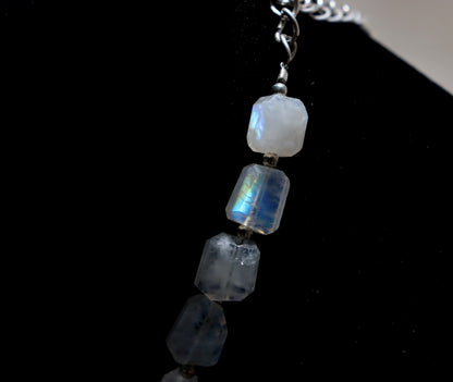 Faceted moonstone necklace