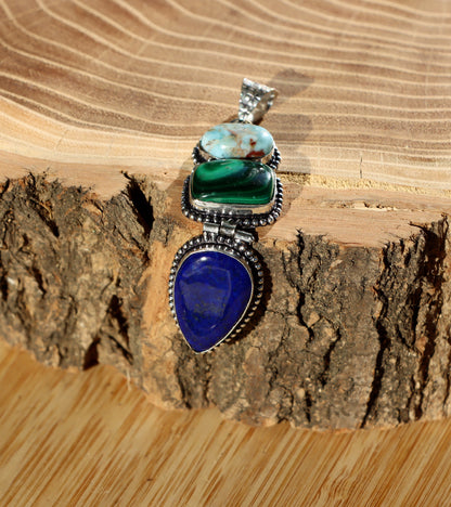 Přívěšek lapis lazuli malachit larimar