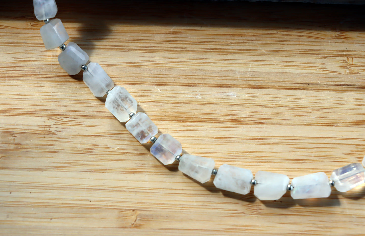 Faceted moonstone necklace