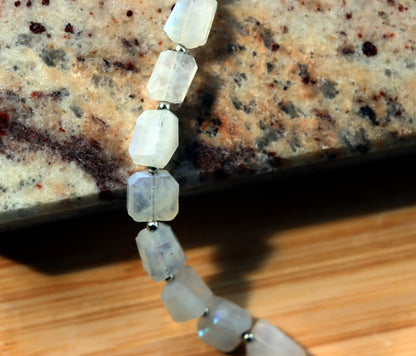 Faceted moonstone necklace