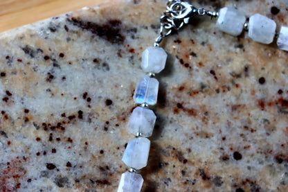 Faceted moonstone necklace