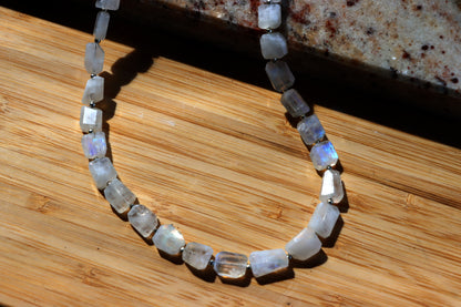 Faceted moonstone necklace