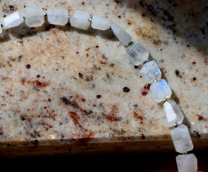 Faceted moonstone necklace