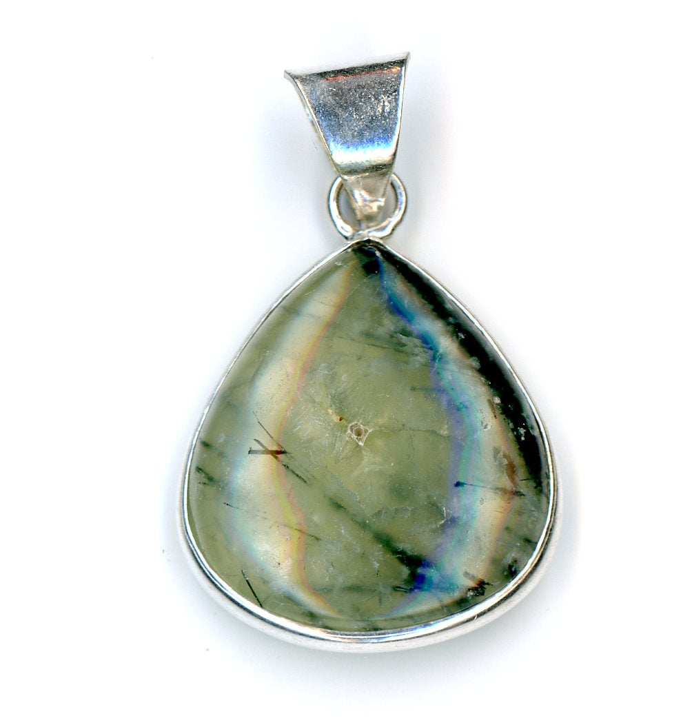 Epidote pendant in prehnite