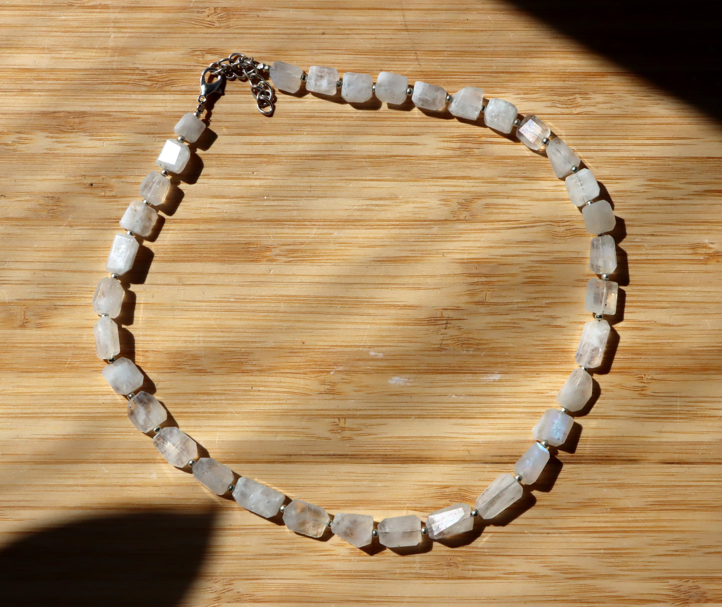 Faceted moonstone necklace