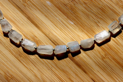 Faceted moonstone necklace