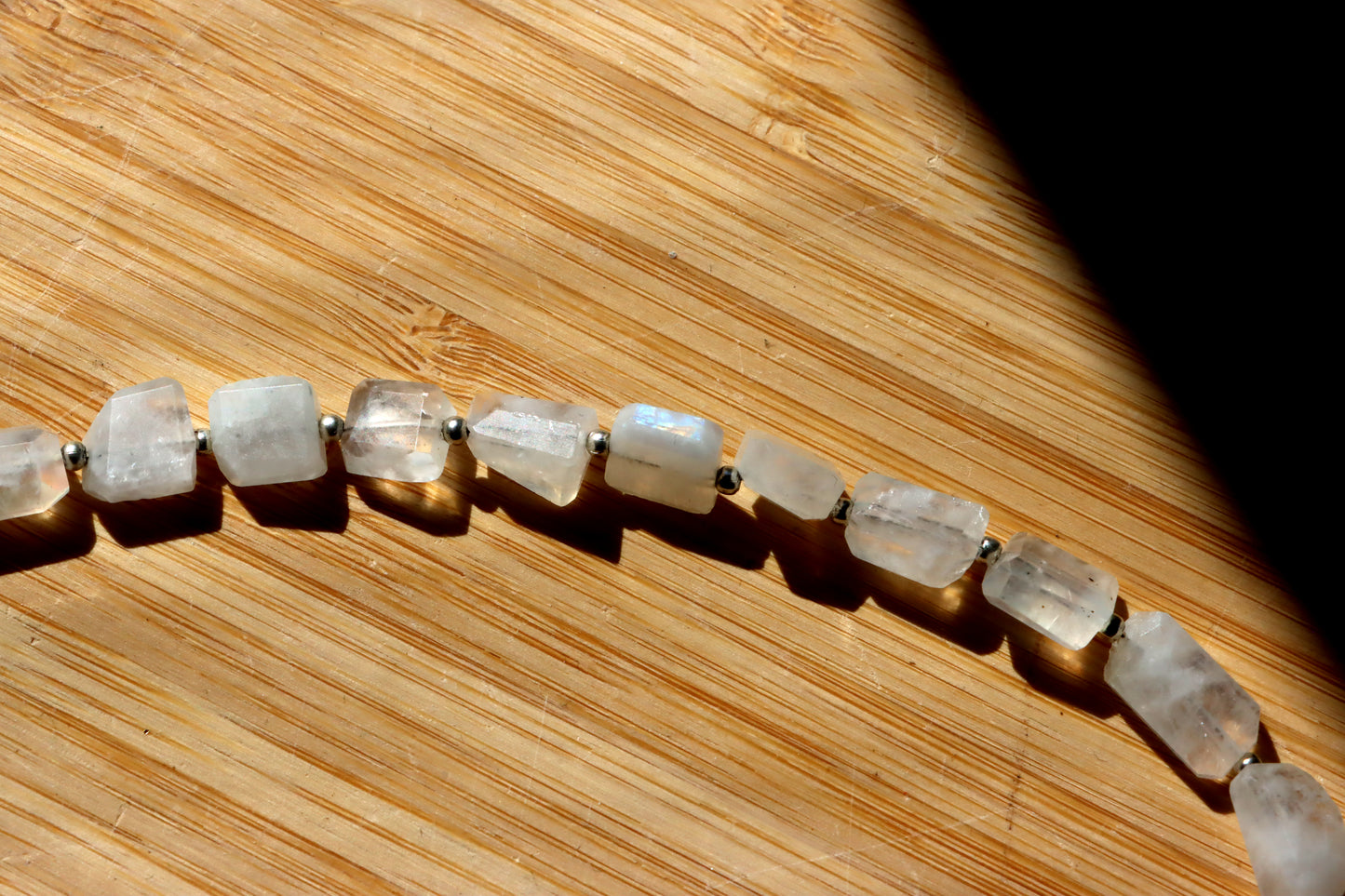 Faceted moonstone necklace