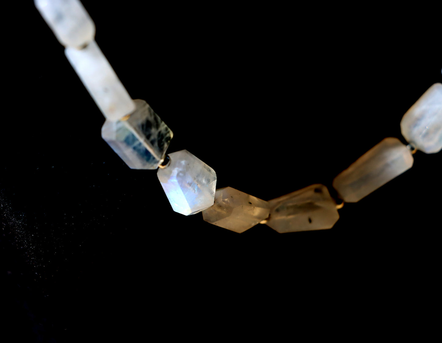 Faceted moonstone necklace