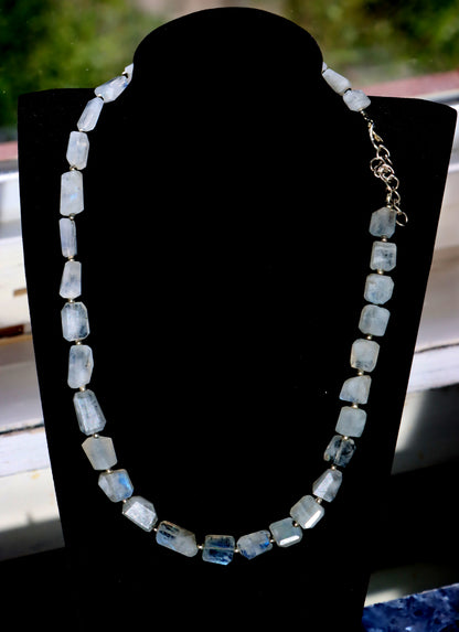 Faceted moonstone necklace