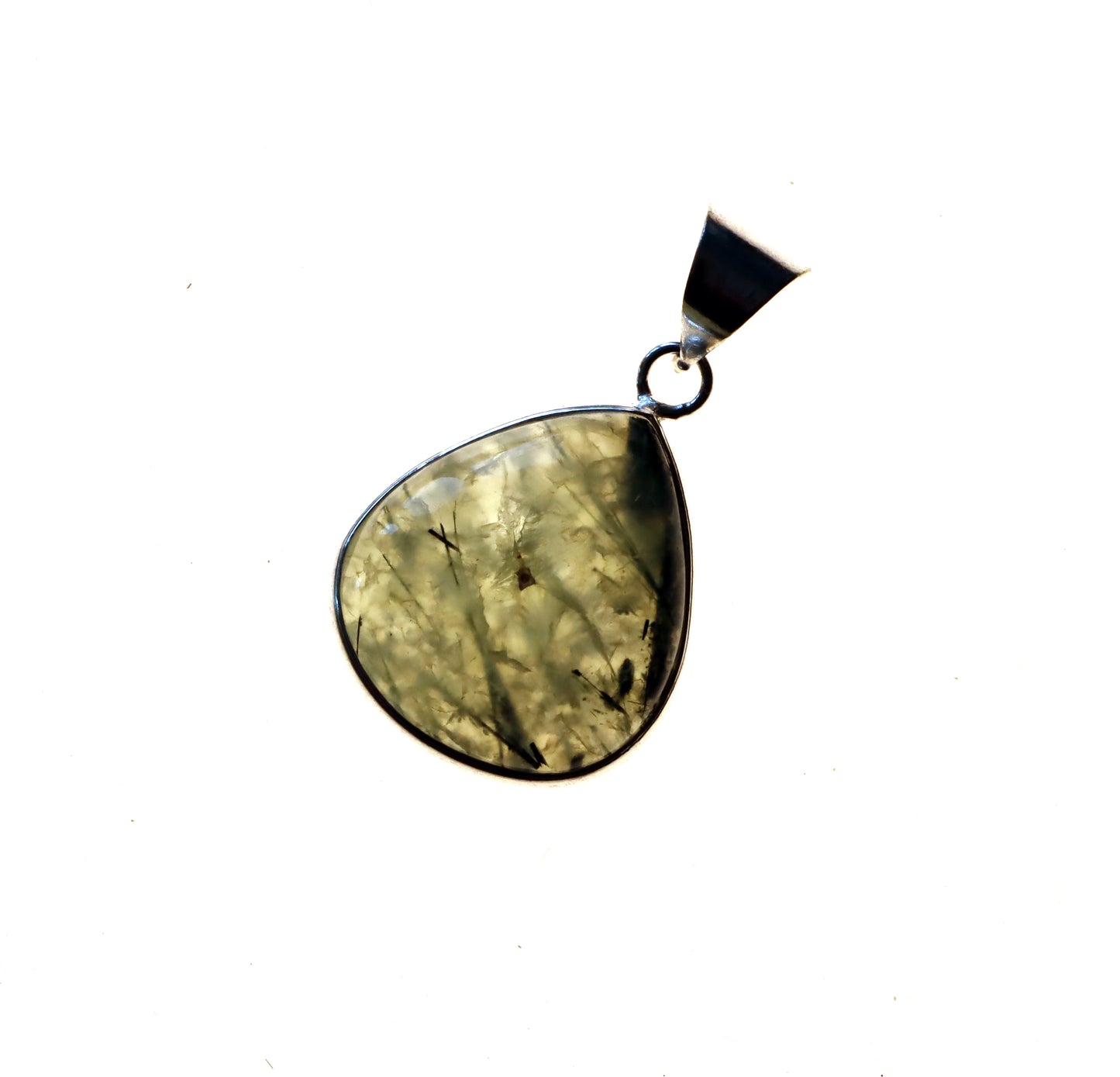 Epidote pendant in prehnite