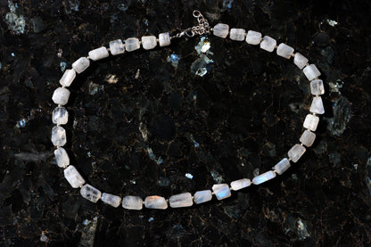 Faceted moonstone necklace