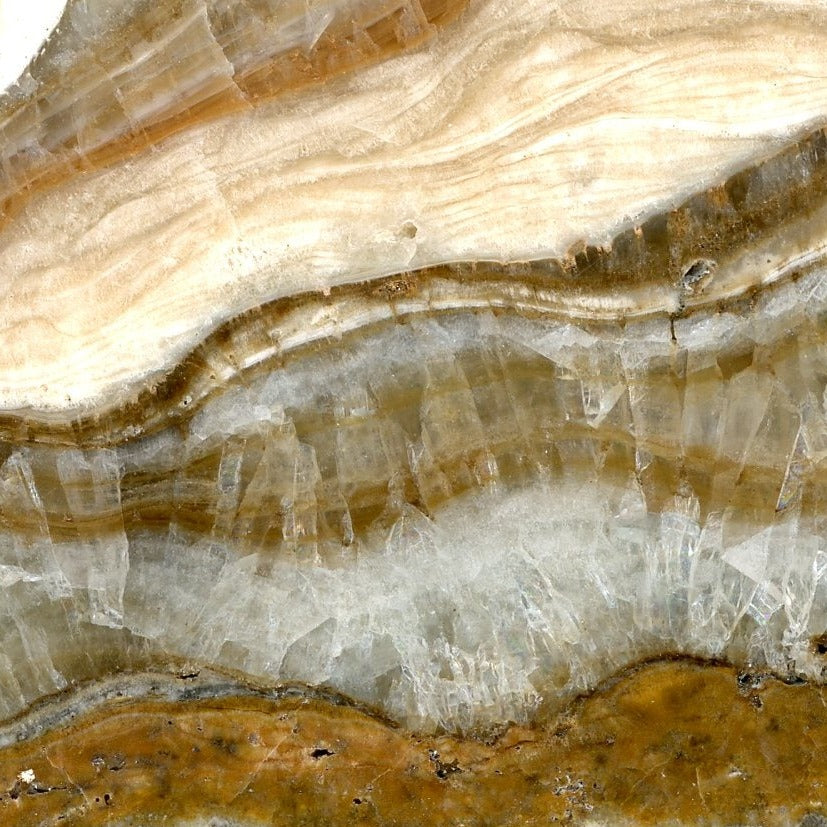 Calcite with sinter crust and stalactite