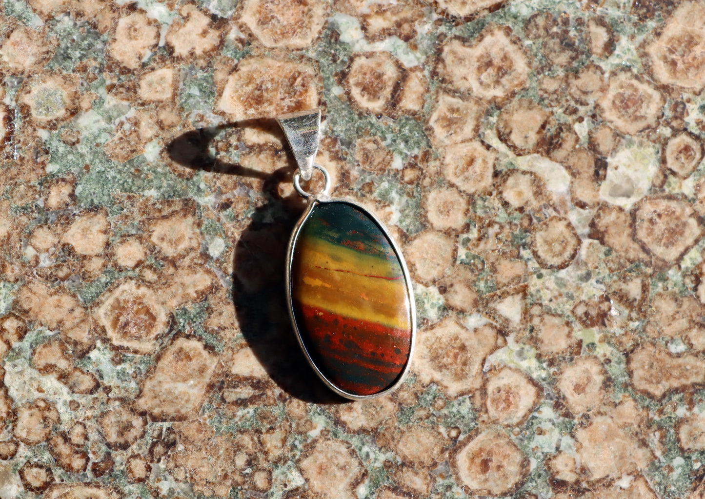 Rainbow jasper pendant