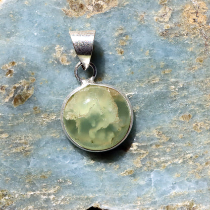 Epidote pendant in prehnite