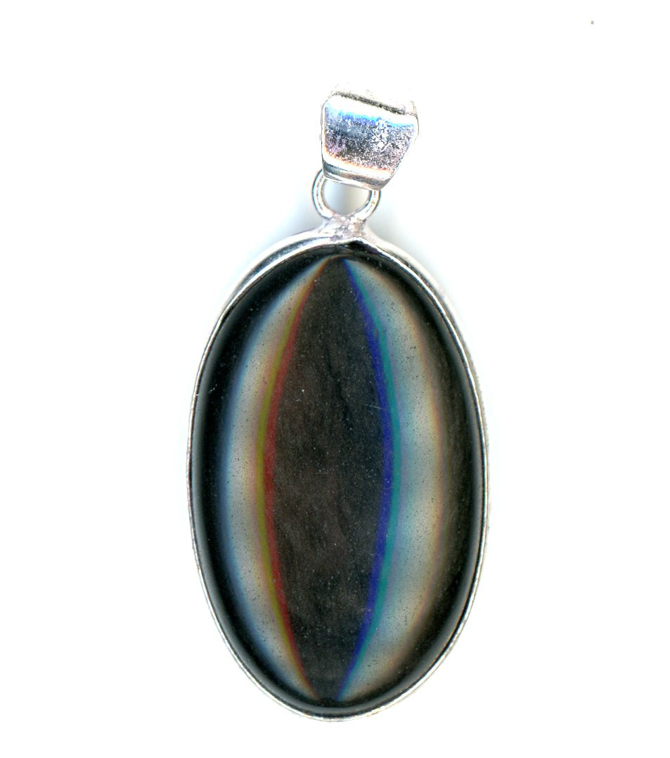 Rainbow obsidian pendant