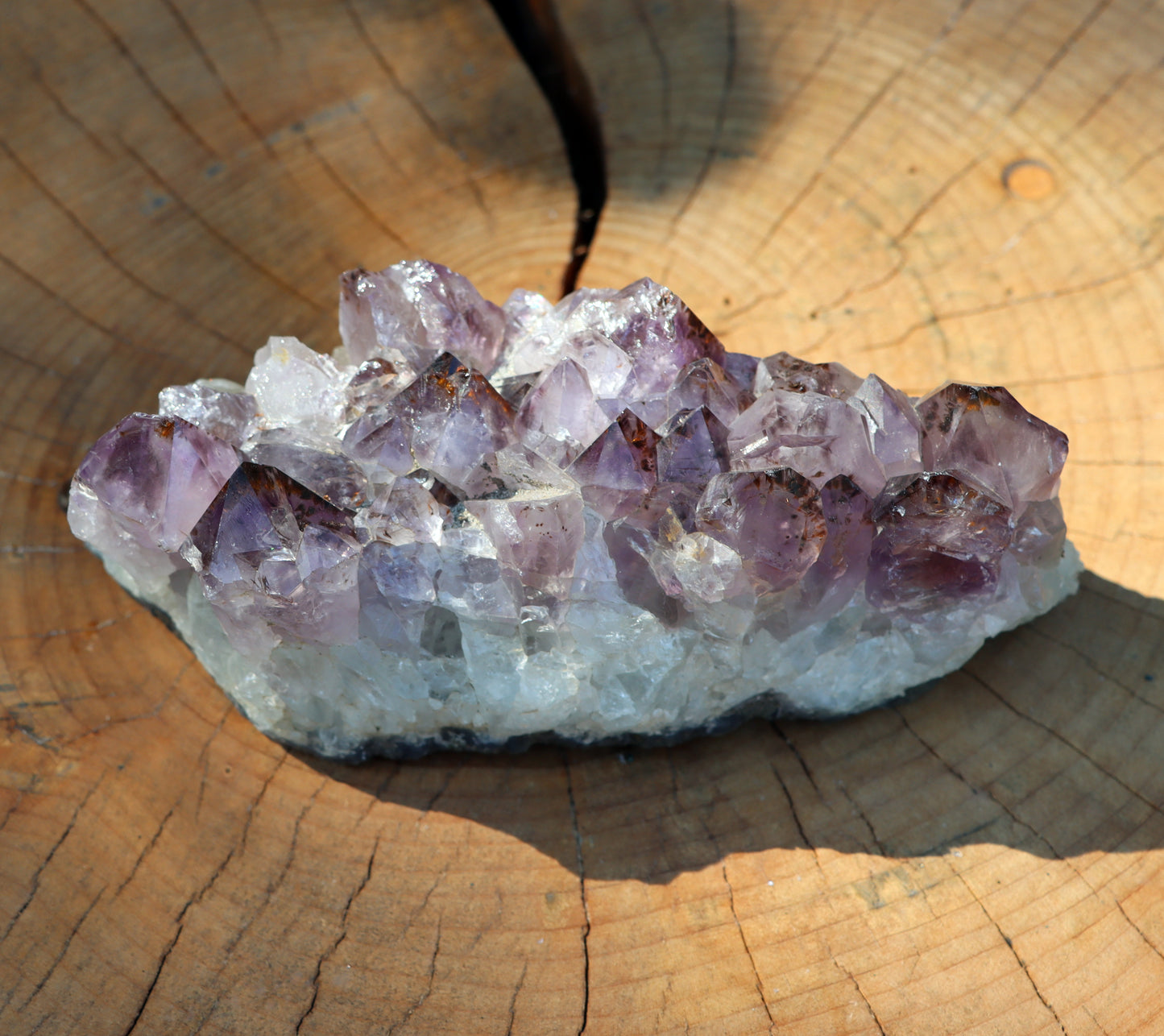 Amethyst drusen with sagenite inclusions