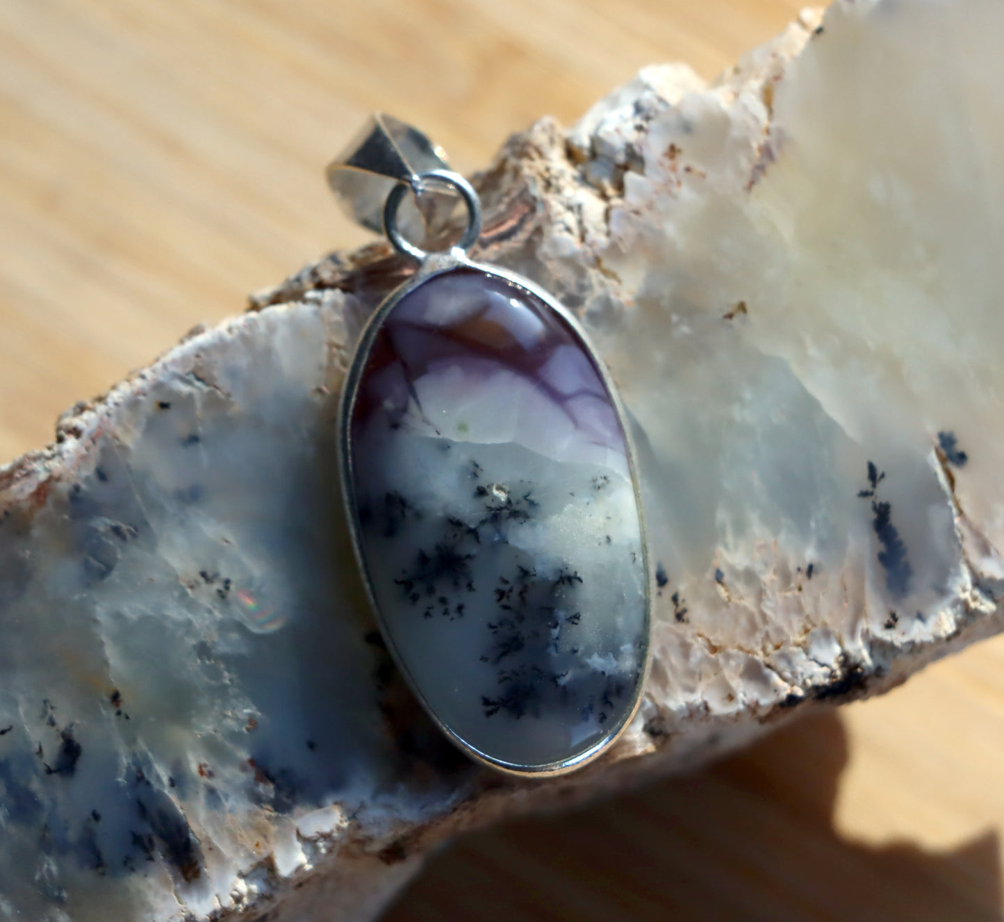 Dendritic opal pendant