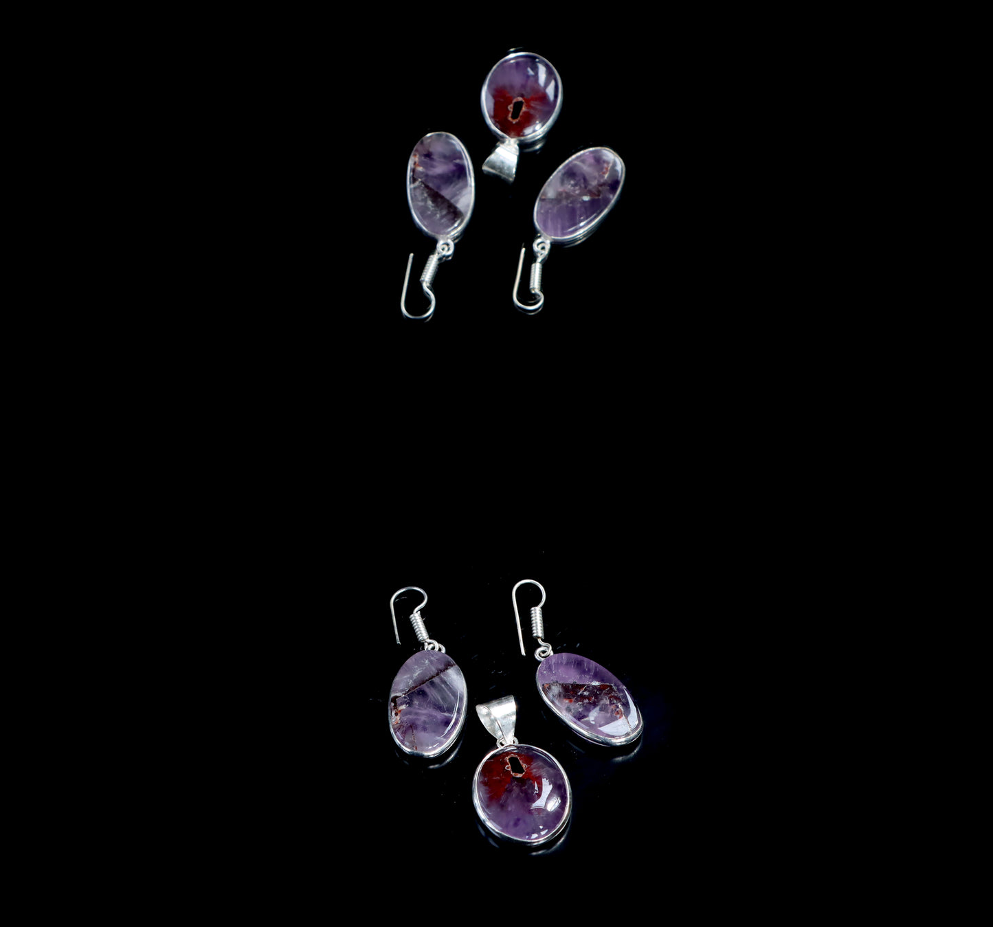 Amethyst earring pendant set