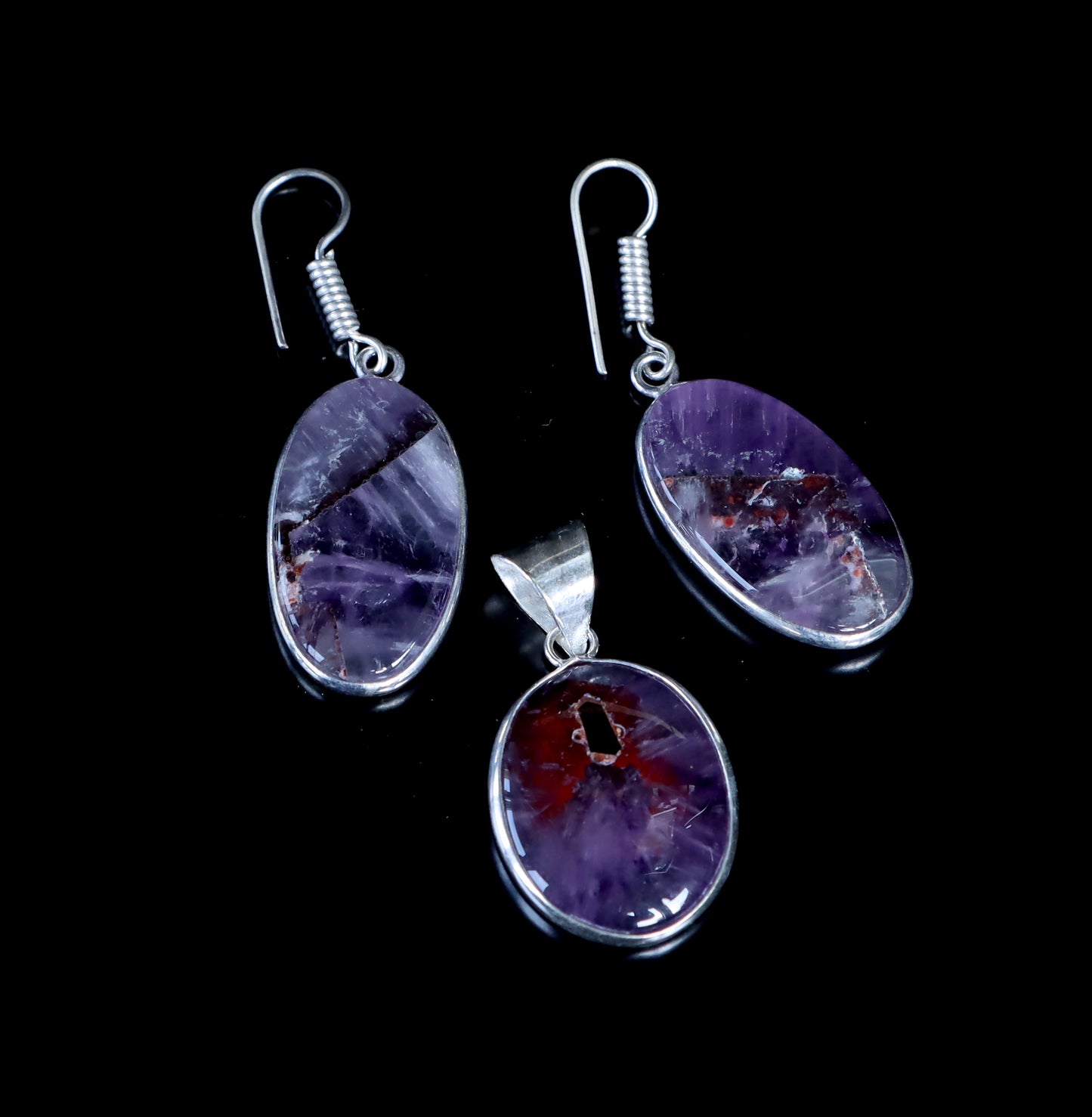 Amethyst earring pendant set