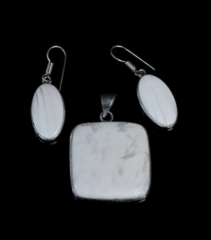 Scolecit earring pendant set