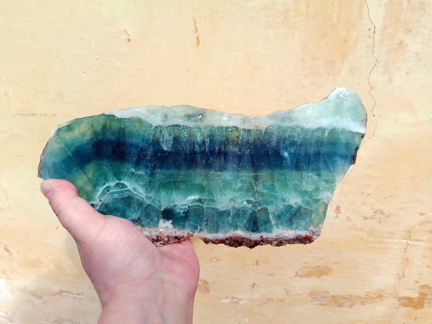 Polished blue-green fluorite