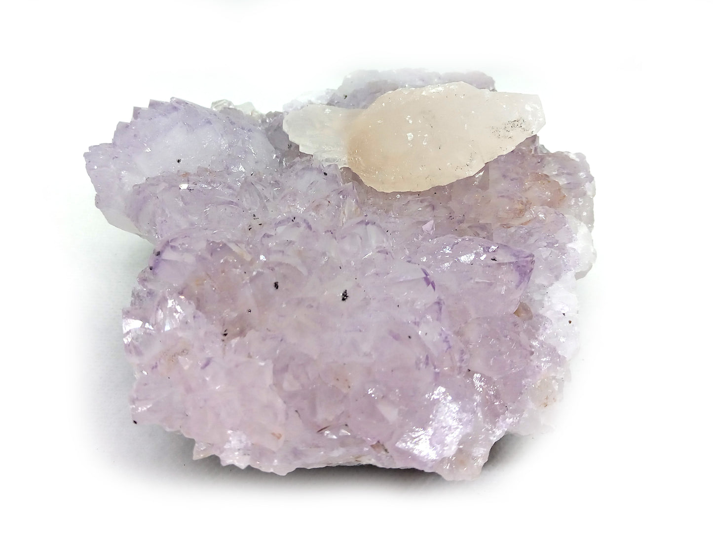 Rose quartz-amethyst with calcite