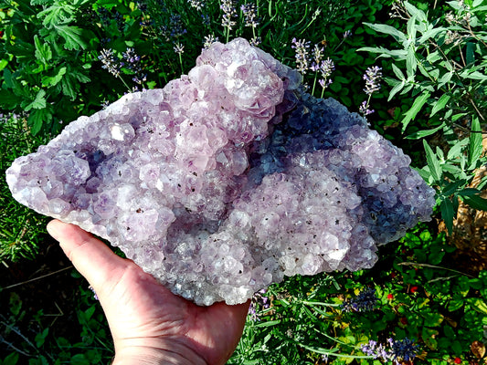 Amethyst drusen with inclusions