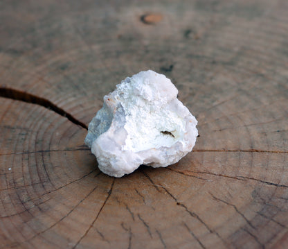 White chalcedony in geode