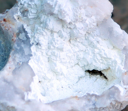 White chalcedony in geode