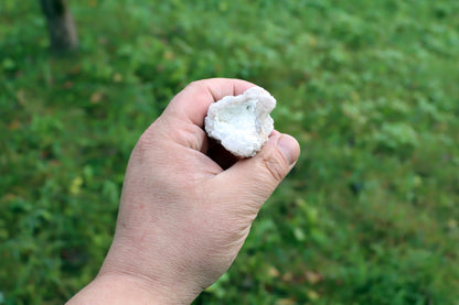 White chalcedony in geode