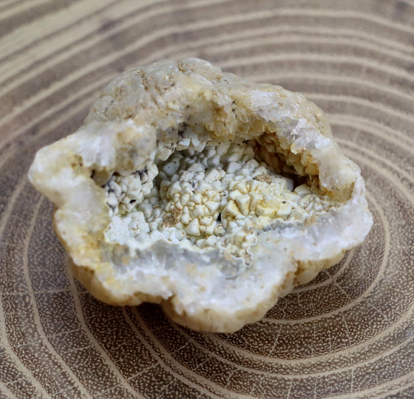 Geode with white chalcedony