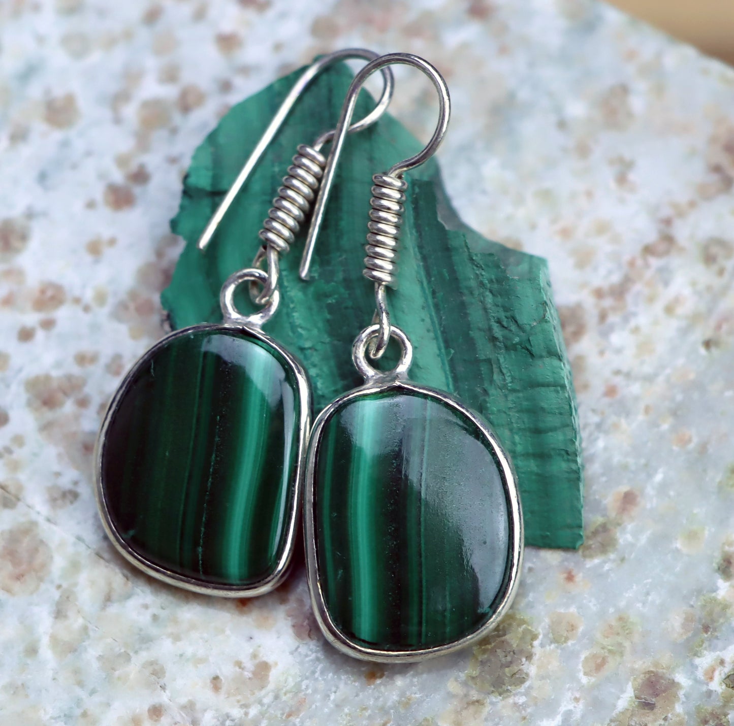 Malachite earrings