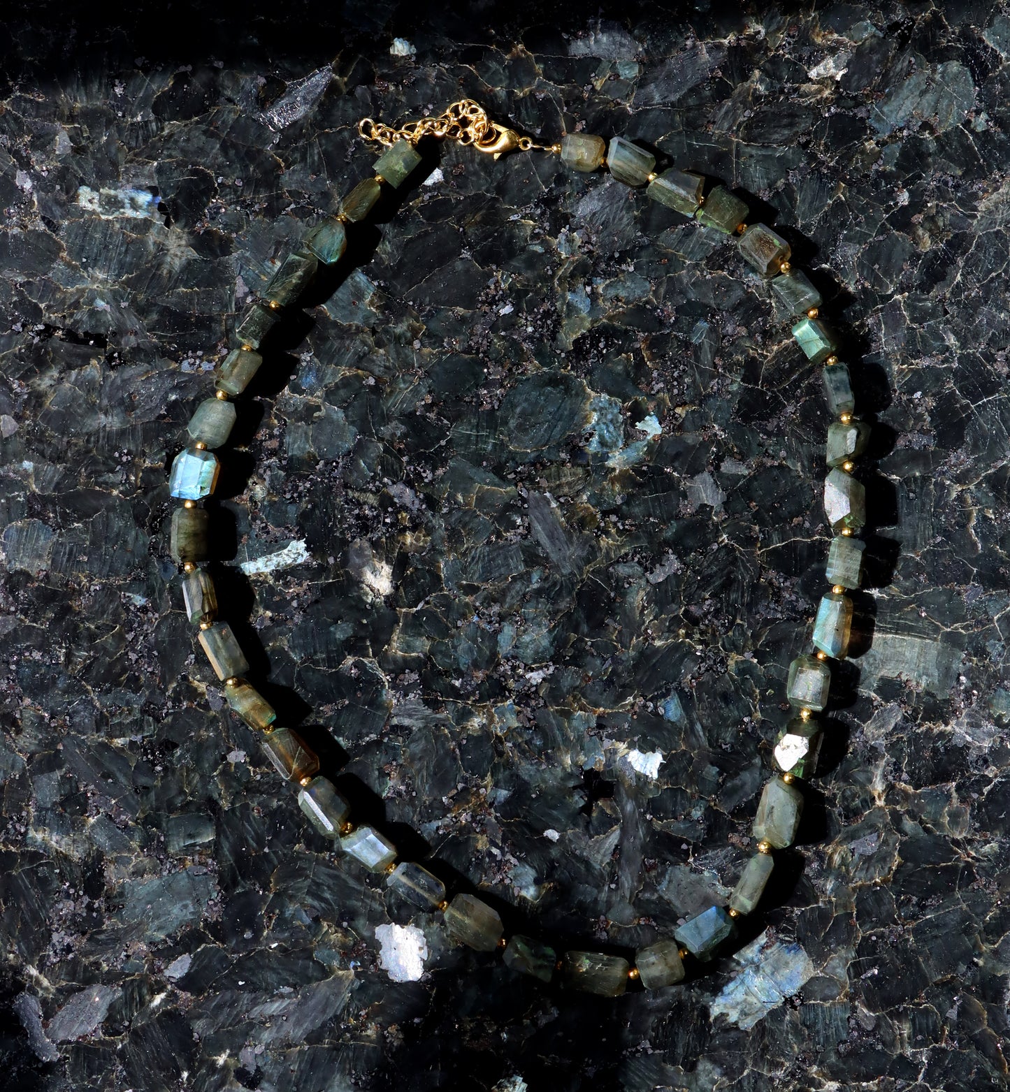 Faceted labradorite necklace