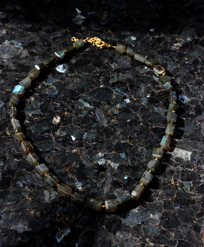 Faceted labradorite necklace