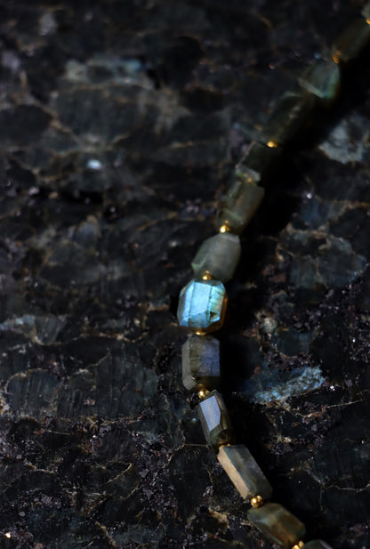 Faceted labradorite necklace